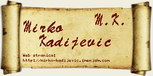 Mirko Kadijević vizit kartica